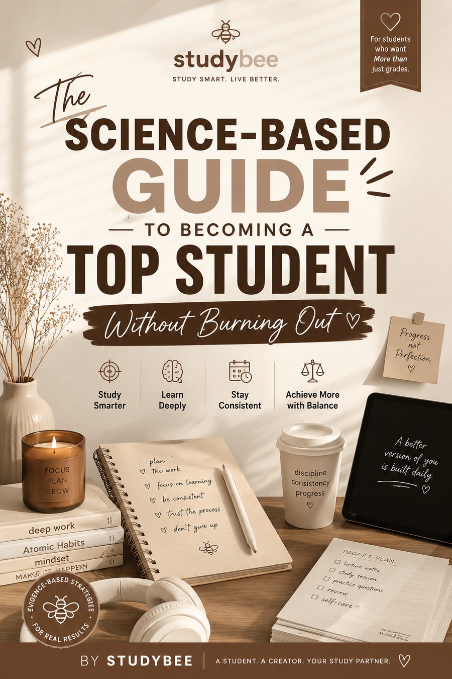 The Science-Based Guide to Becoming a Top Student Without Burning Out — ebook cover